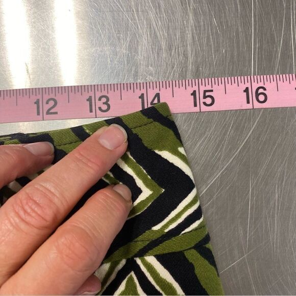 ETCETERA Chevron Print Olive Black Pencil Skirt - Picture 12 of 13